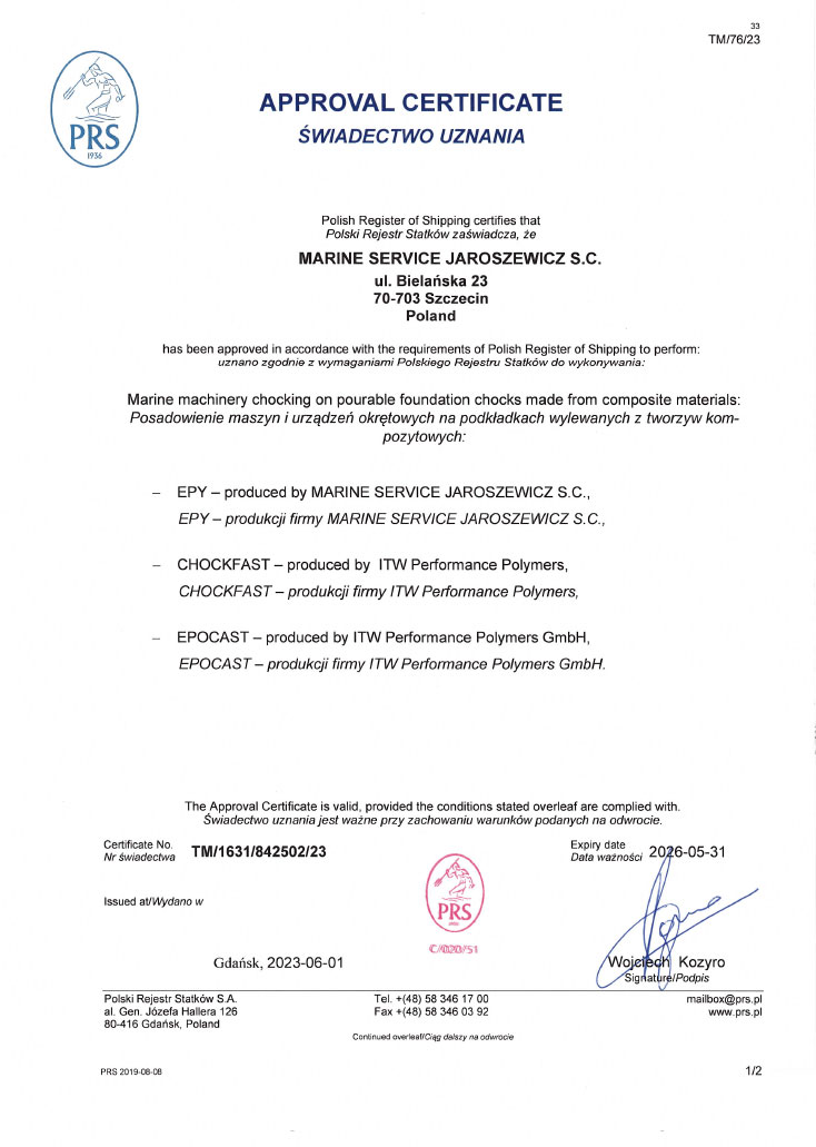 Polski Rejestr Statków - Certyfikaty MSJ 