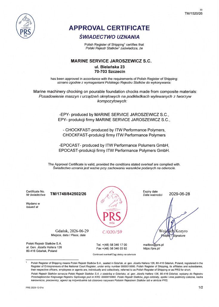 Polski Rejestr Statków - Certyfikaty MSJ 