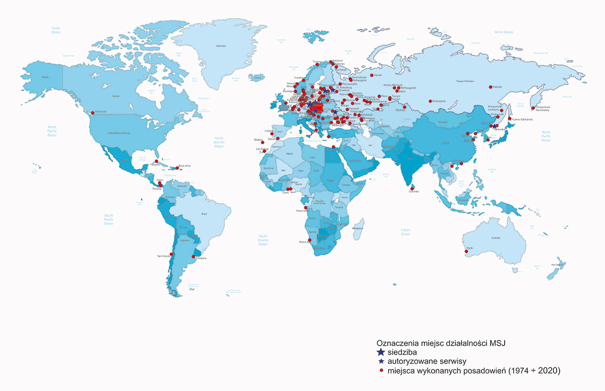 Mapa realizacji MSJ